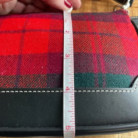 COACH Leather and Tartan Fabric Convertible Handbag Wristlet Purse Clutch NWOT - Picture 11 of 14